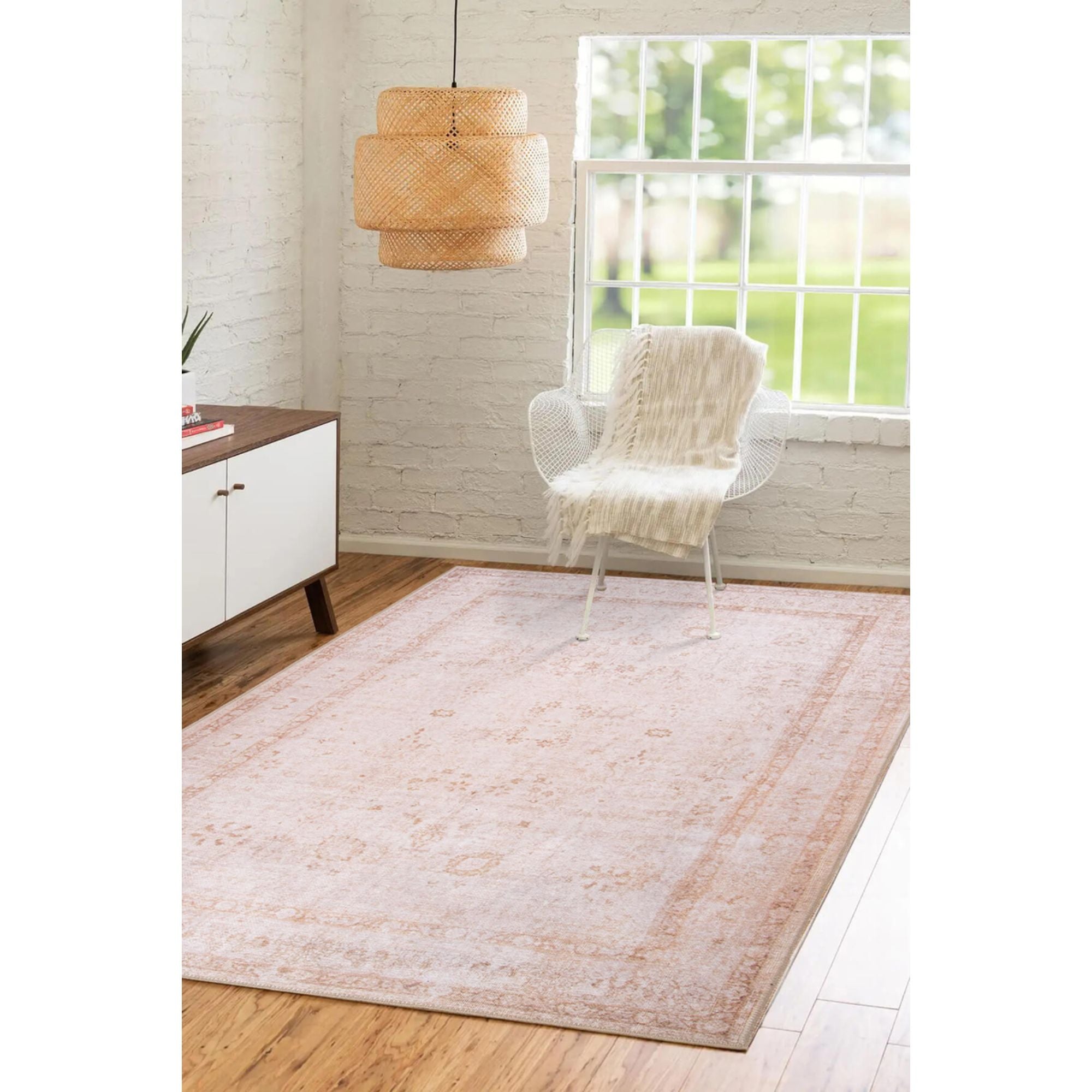 Pink Area Rug – Washable Non Slip Soft Microfiber Carpet | Dust Resistant Heavy Thick
