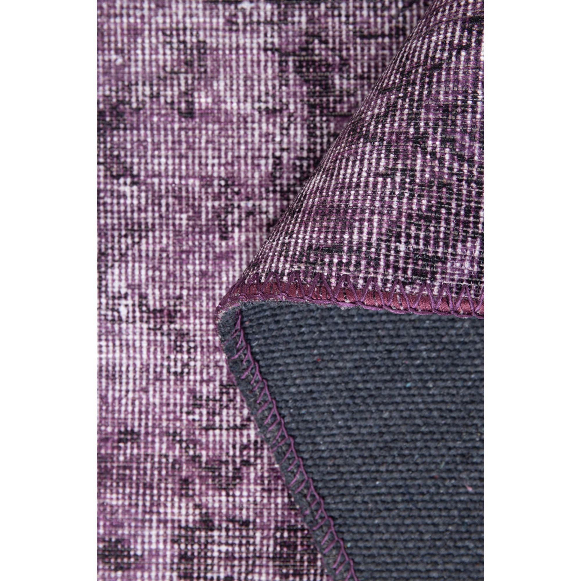 Vintage Cotton Area Rug – Washable Non Slip Purple Soft Microfiber Carpet
