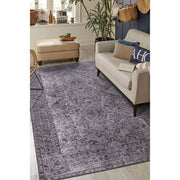 Vintage Cotton Area Rug – Washable Non Slip Anthracite Soft Microfiber Carpet