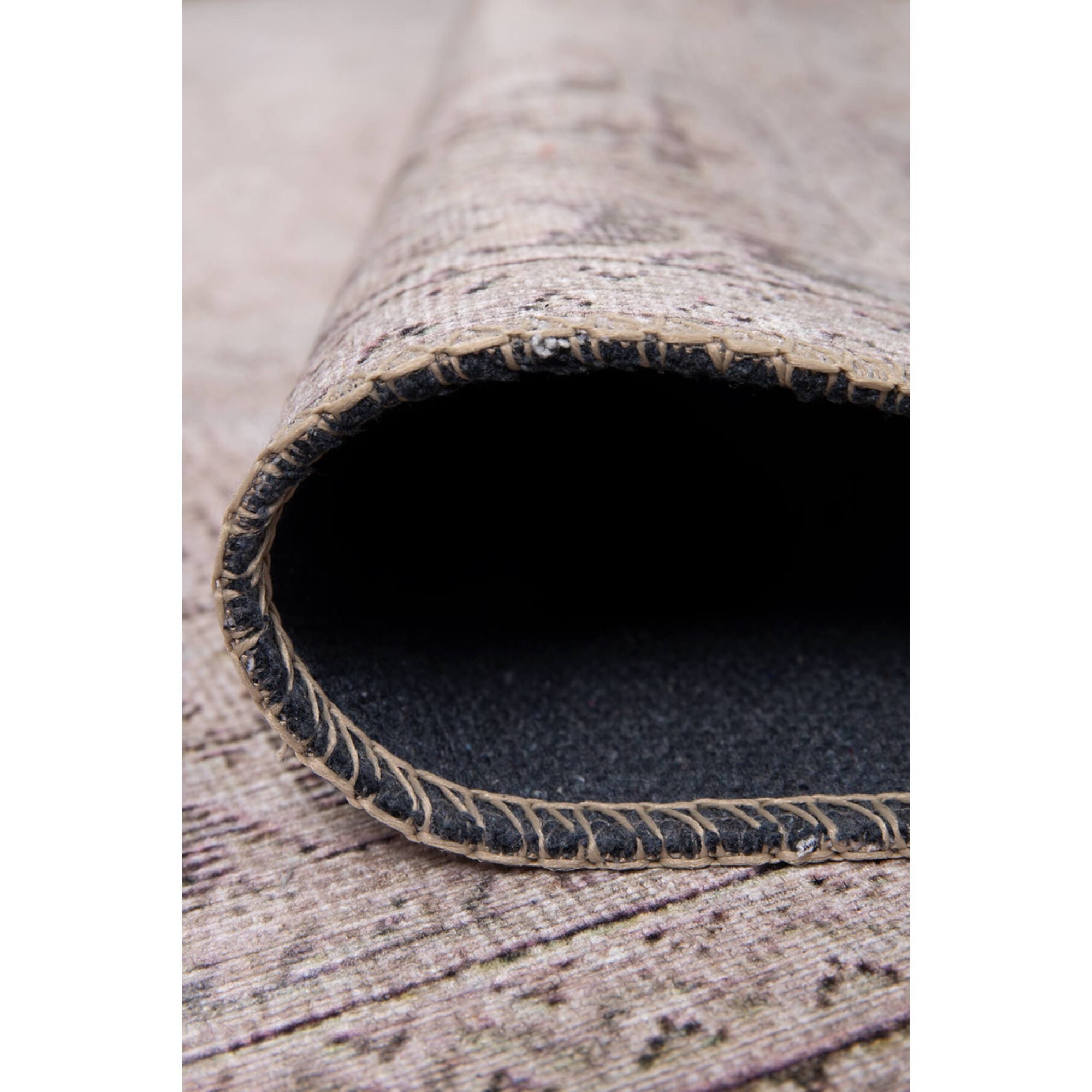 Beige Ethnic Area Rug - Washable Non Slip Cotton Microfiber Soft Carpet