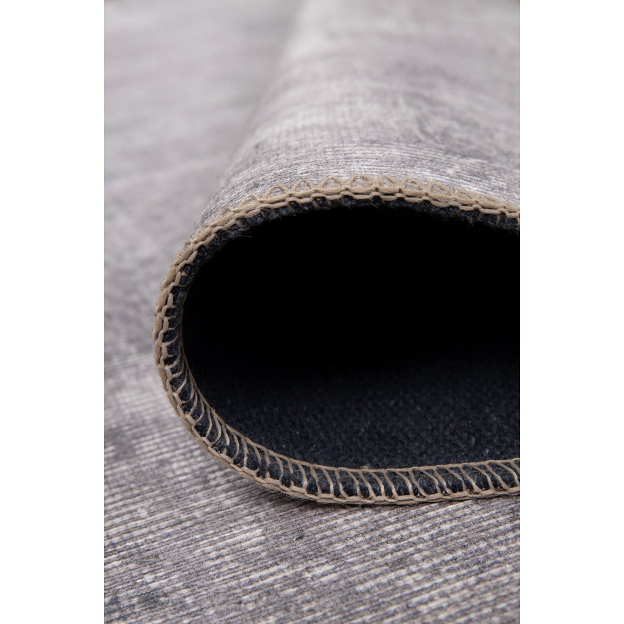 Grey Patchwork Area Rug - Washable Non Slip Cotton Microfiber Floor Mat
