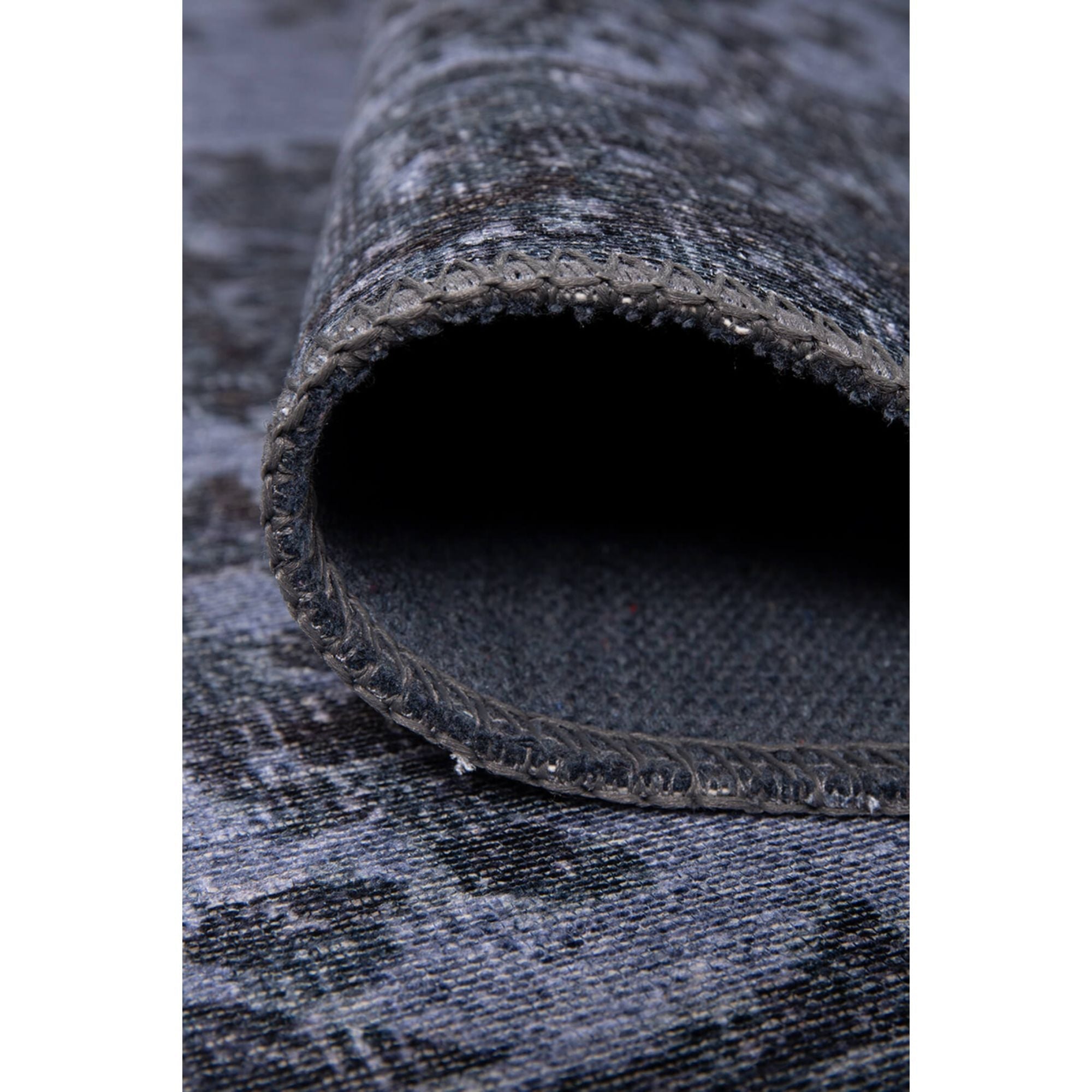 Vintage Cotton Area Rug – Navy Blue Washable Non Slip Soft Microfiber Carpet