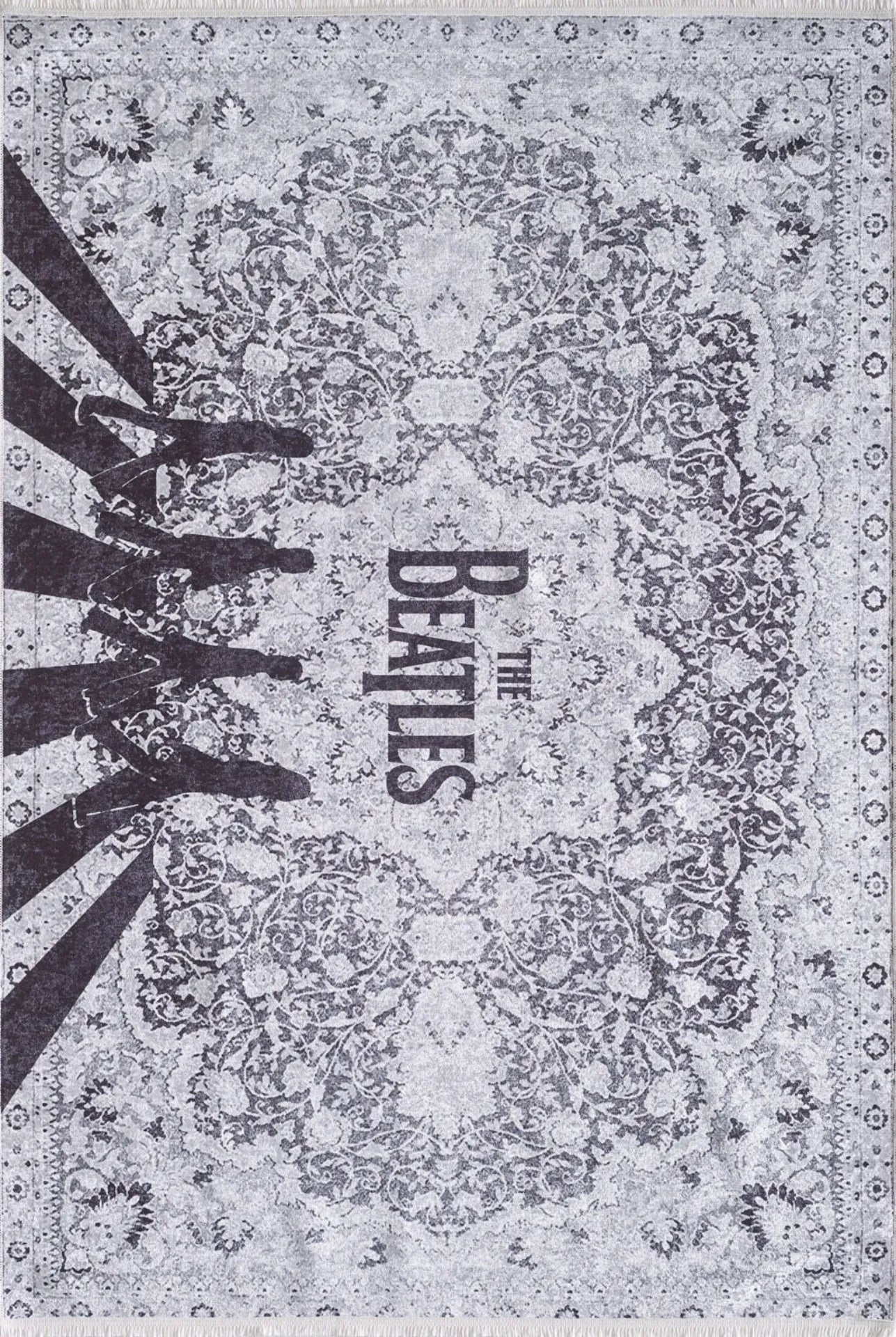 Grey Area Rug - Digital Print Carpet, Non Slip, Antibacterial, Stylish Living Room Decor