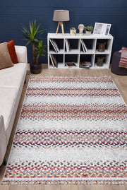 Cream Striped Area Rug – Digital Print Rug With Non Slip Backing & Antibacterial Carpet