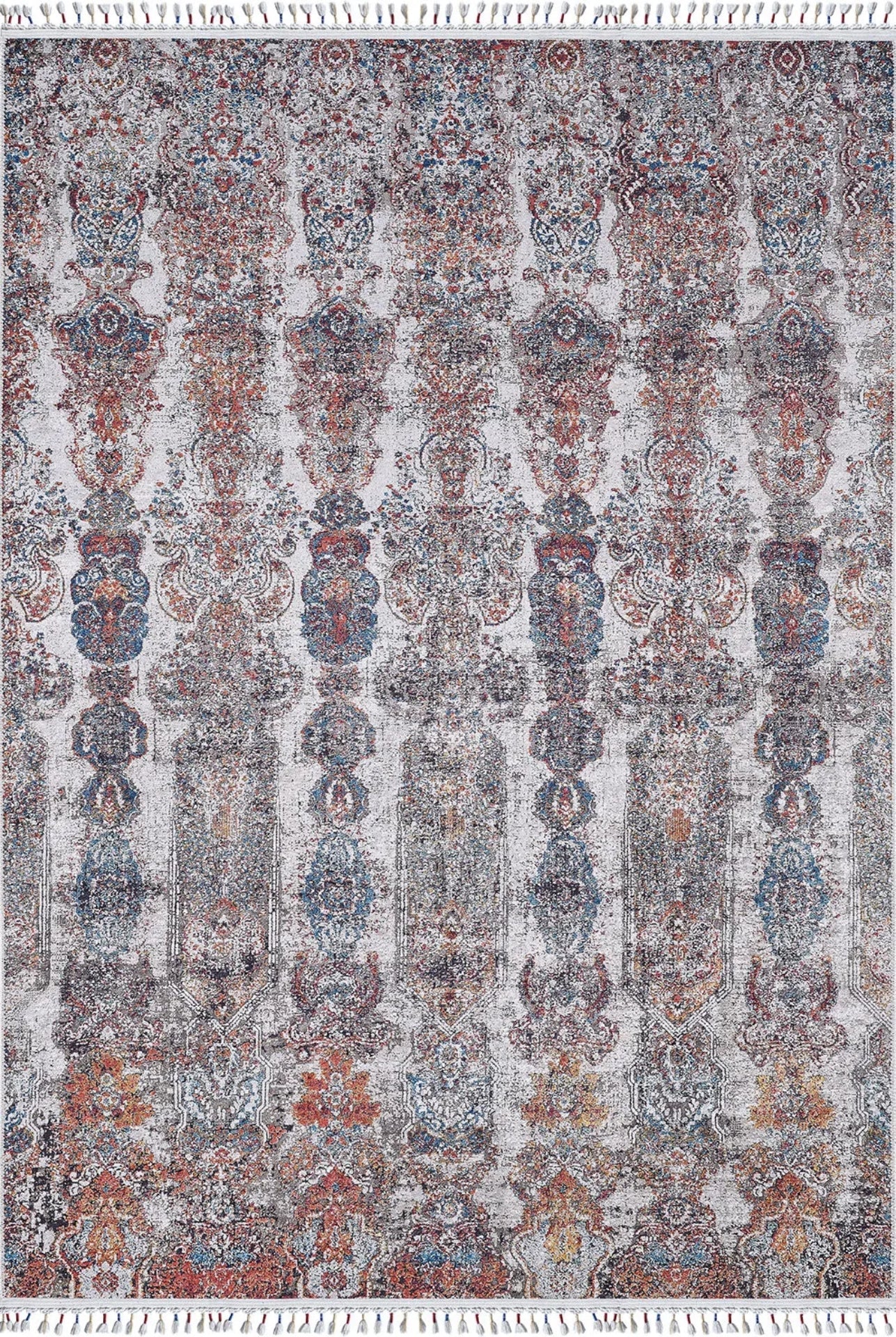 Grey Area Rug - Classic Digital Print Non Slip Washable Carpet for Living Room