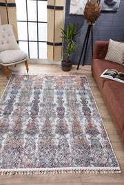 Grey Area Rug - Classic Digital Print Non Slip Washable Carpet for Living Room