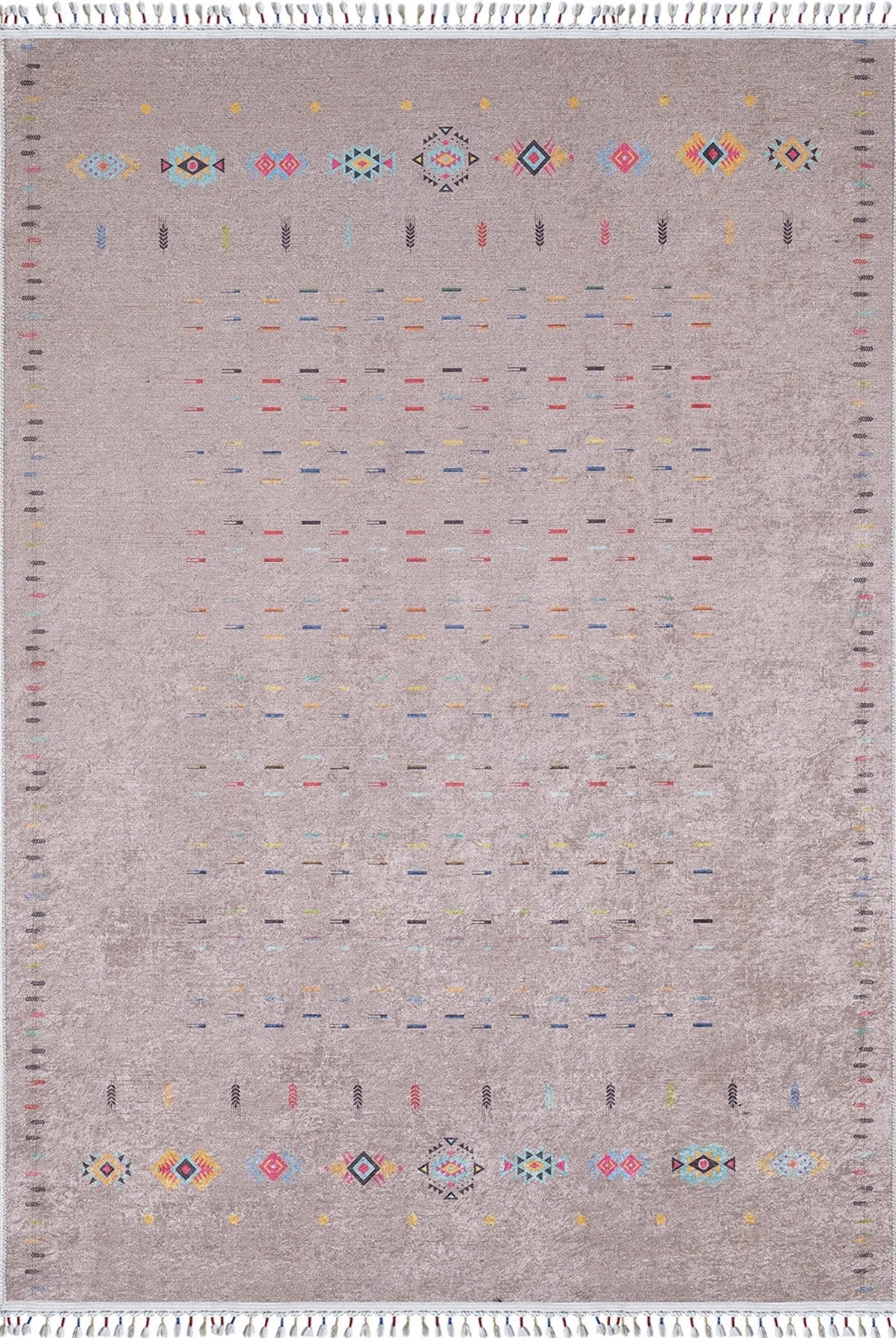 Modern Digital Area Rug - Brown Non Slip Antibacterial Washable Carpet