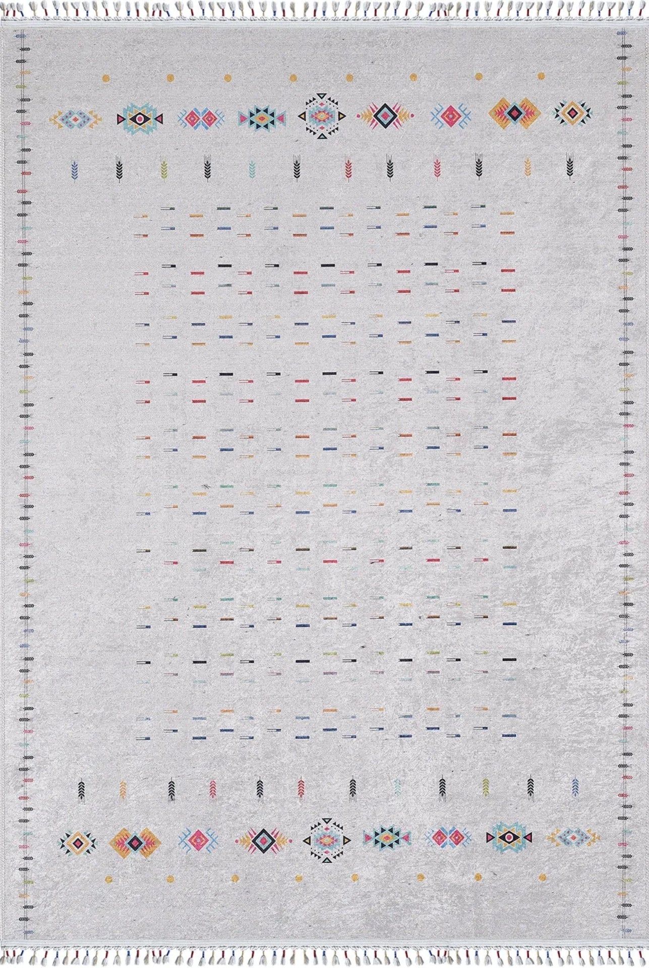 Modern Area Rug – Grey Digital Print Rug With Antibacterial, Non Slip Backing