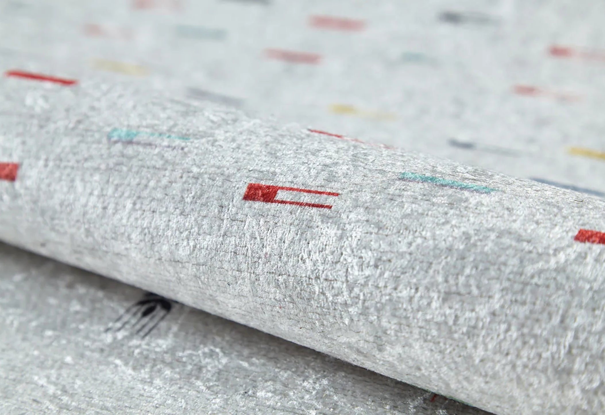Modern Area Rug – Grey Digital Print Rug With Antibacterial, Non Slip Backing
