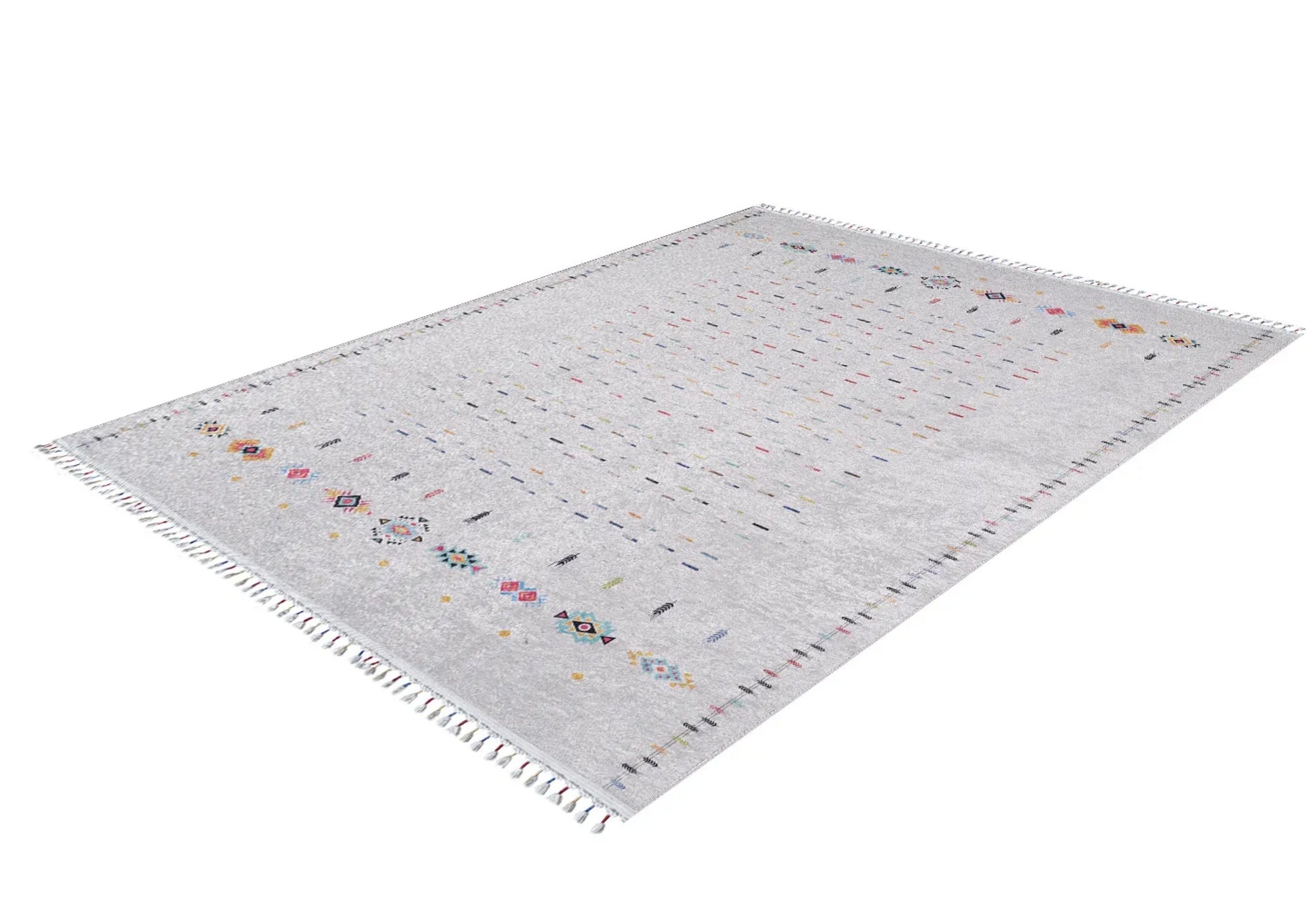 Modern Area Rug – Grey Digital Print Rug With Antibacterial, Non Slip Backing