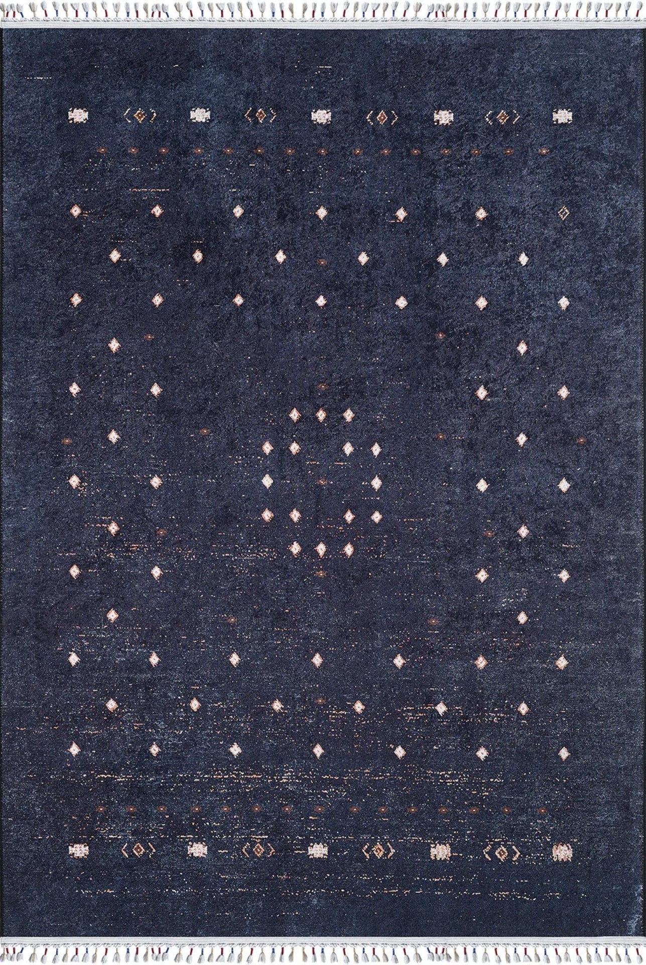 Modern Digital Area Rug – Black Antibacterial Non Slip Carpet for Living Room