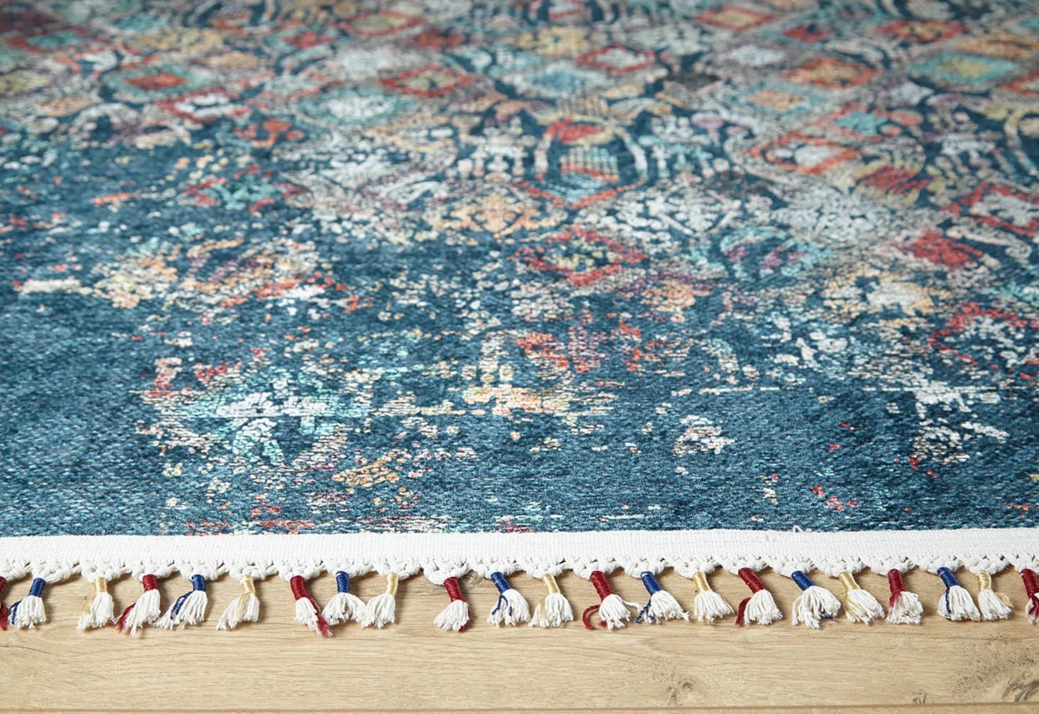 Blue Vintage Area Rug – Digital Print Rug with Non Slip Backing | Hal?net Rugs