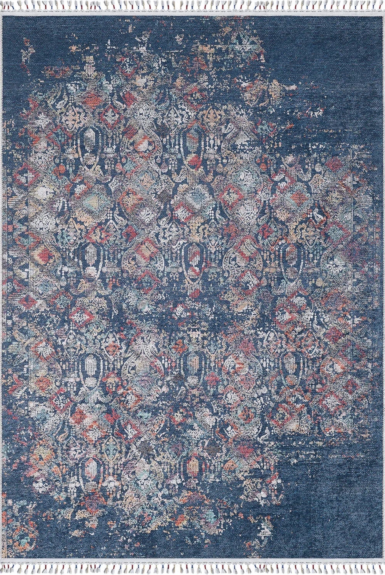 Blue Vintage Area Rug – Digital Print Rug with Non Slip Backing | Hal?net Rugs