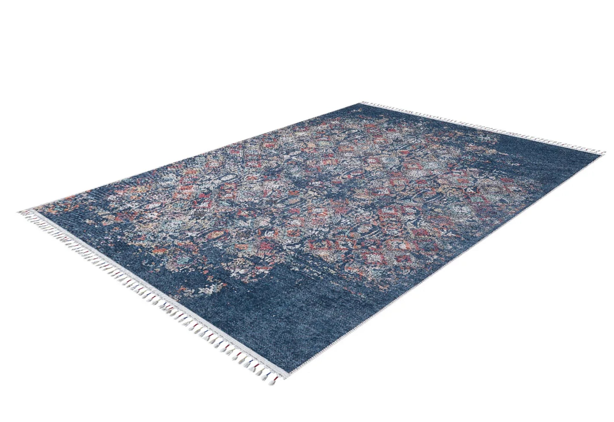 Blue Vintage Area Rug – Digital Print Rug with Non Slip Backing | Hal?net Rugs