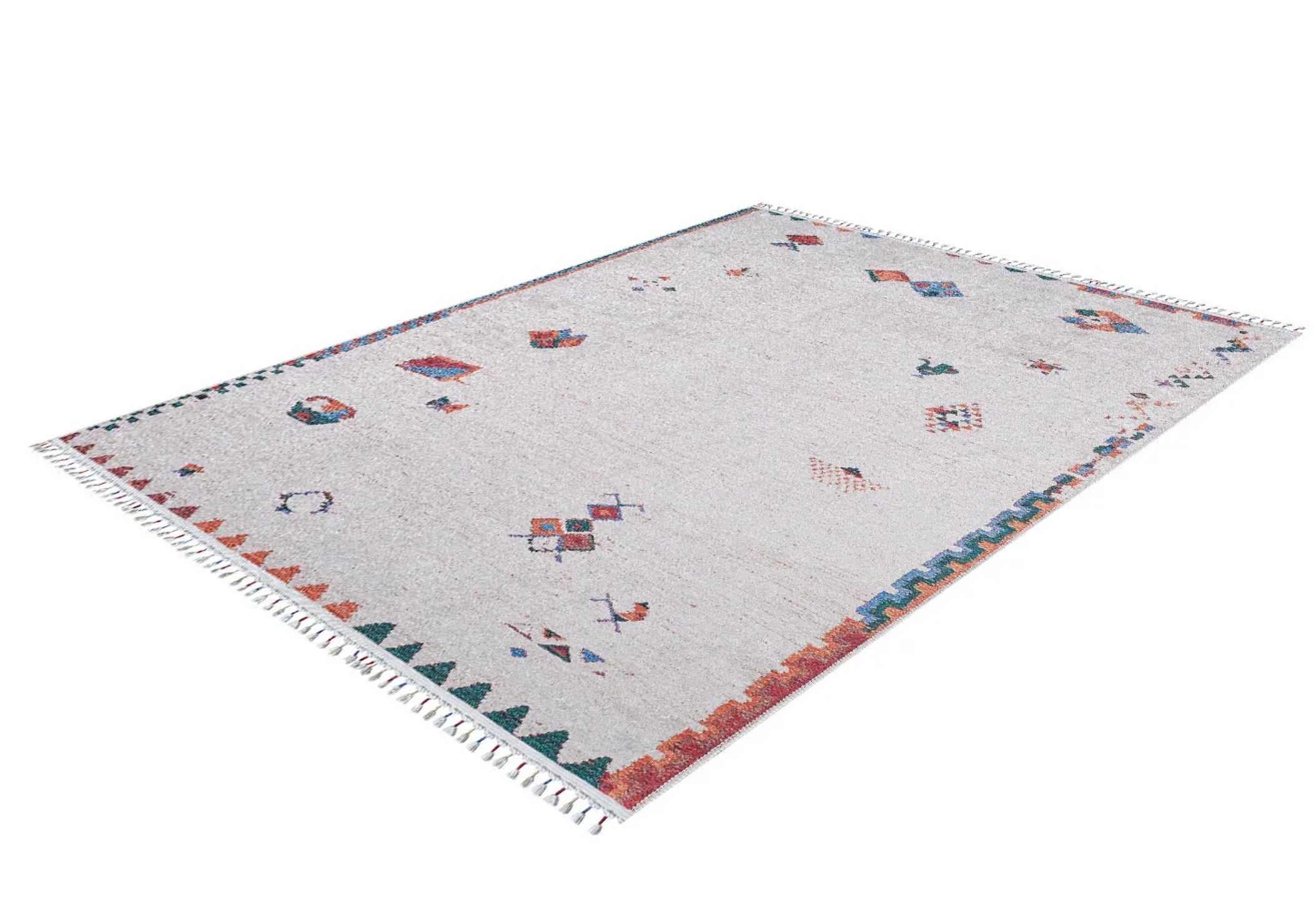 Modern Area Rug – Cream Digital Print Carpet, Antibacterial Non Slip Floor Covering