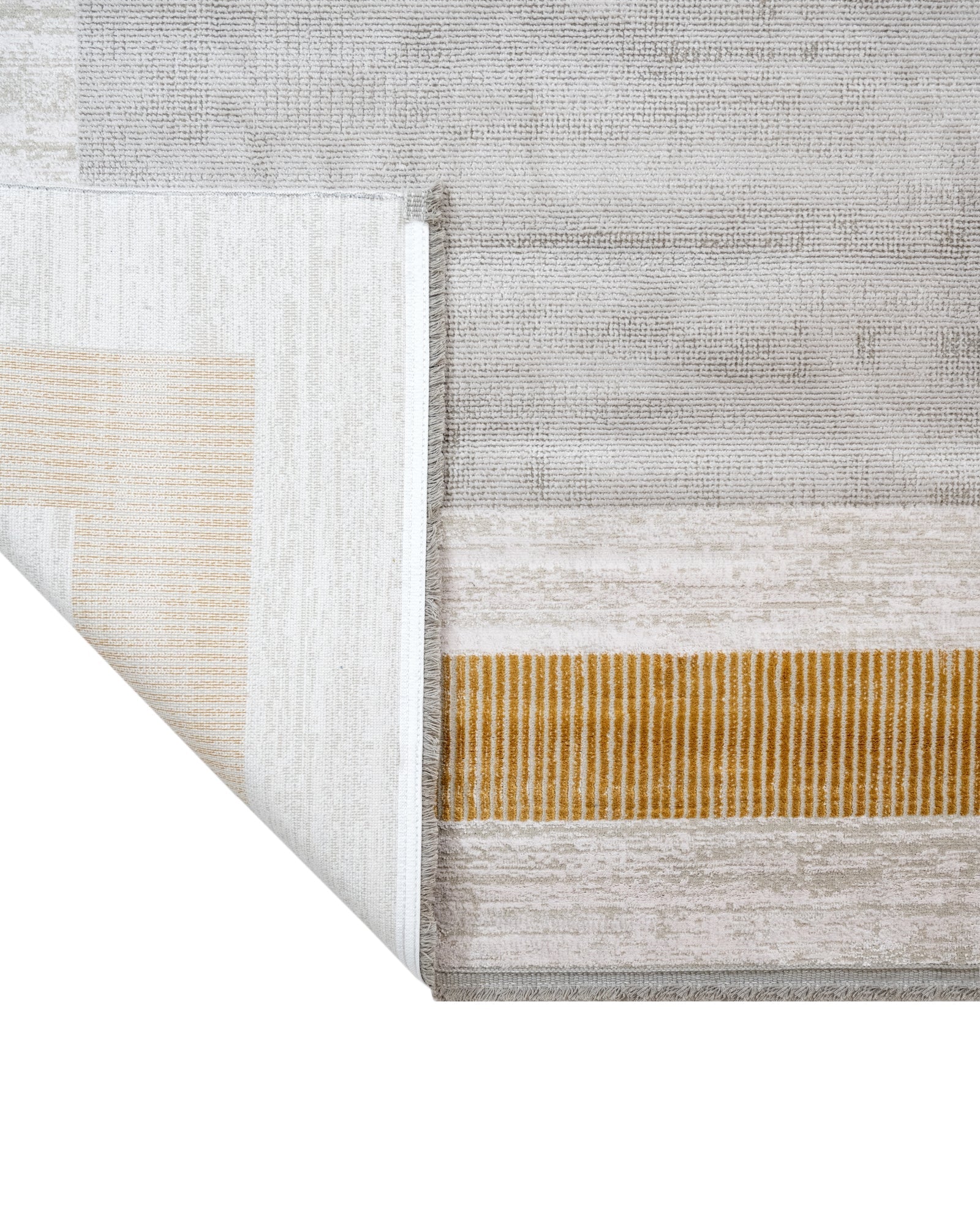 Viscose Area Rug - Machine Made Grey Frame Carpet with Fringed Edges for Living Room