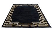Viscose Area Rug – Black Frame Machine Made Rug With Fringed Edge