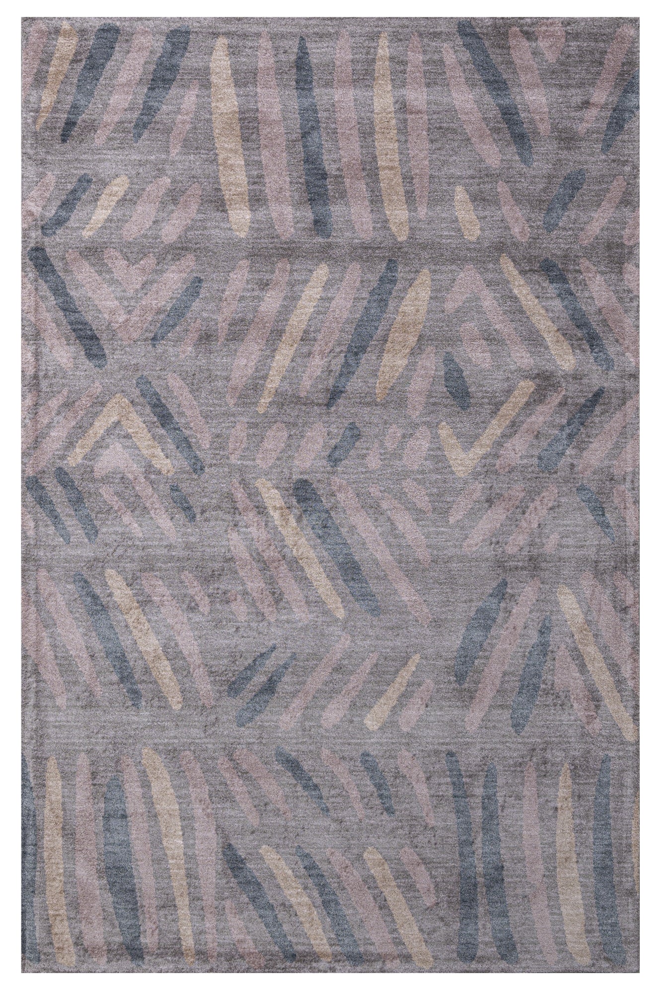 Powder Pink Rug - Modern Machine Made Axminster Woven Viscose Carpet