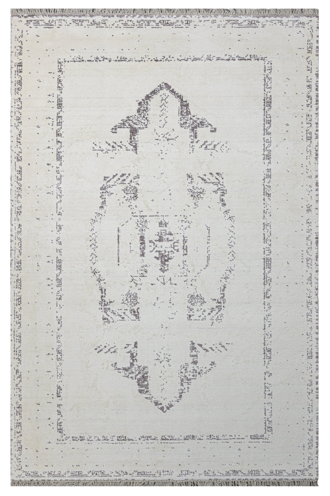 Viscose Axminster Rug – Cream Medallion Carpet With Soft Texture & Durable Design