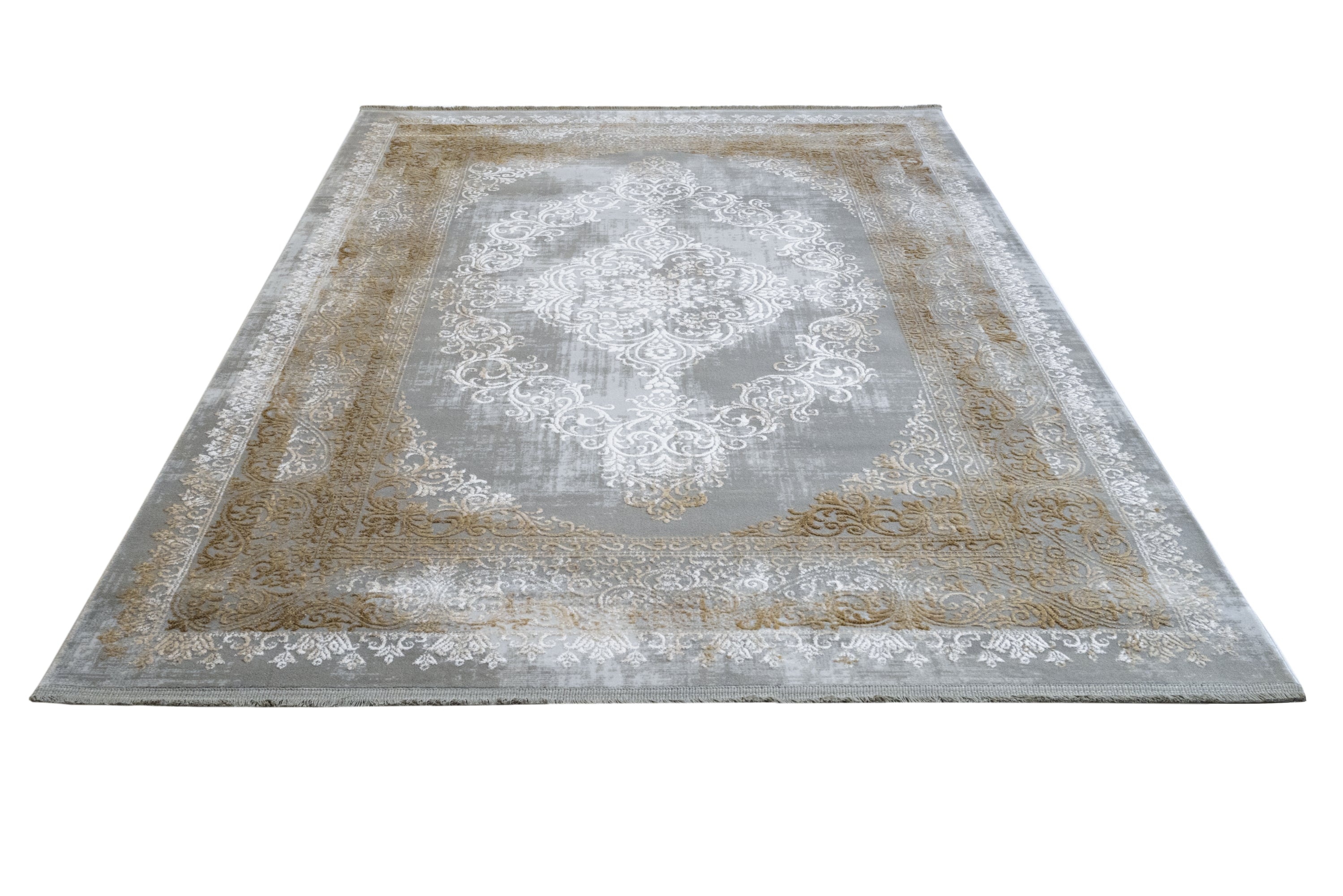 Machine Made Area Rug - Columbine Mink Classic Acrylic Rug with Fringed Edges