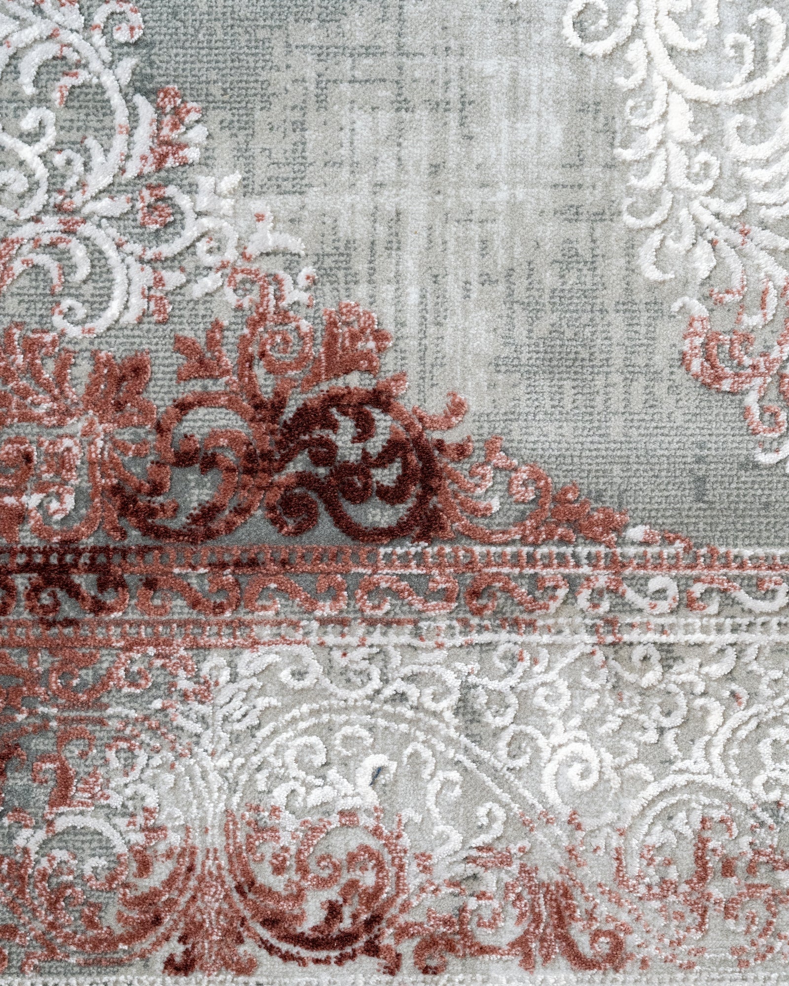 Burgundy Area Rug - Classic Machine Made Rug with Fringed Edges & Non Slip