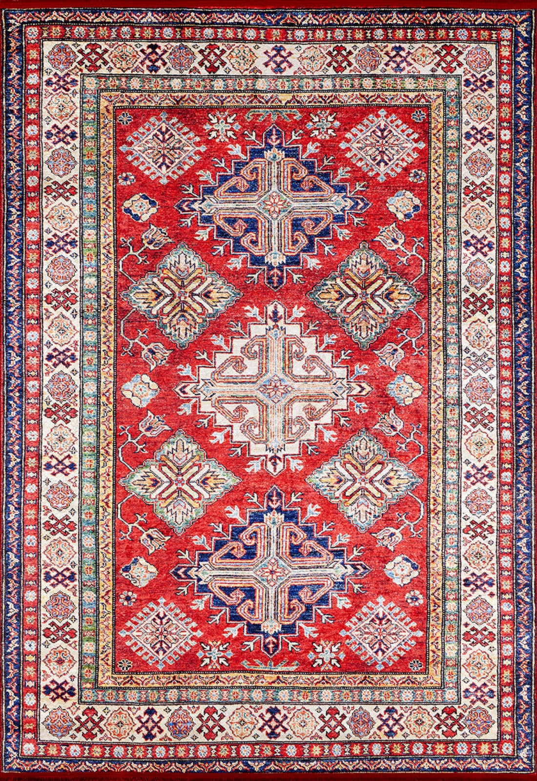 Red Geometric Area Rug – Digital Print, Non Slip, Antibacterial Carpet for Living Room