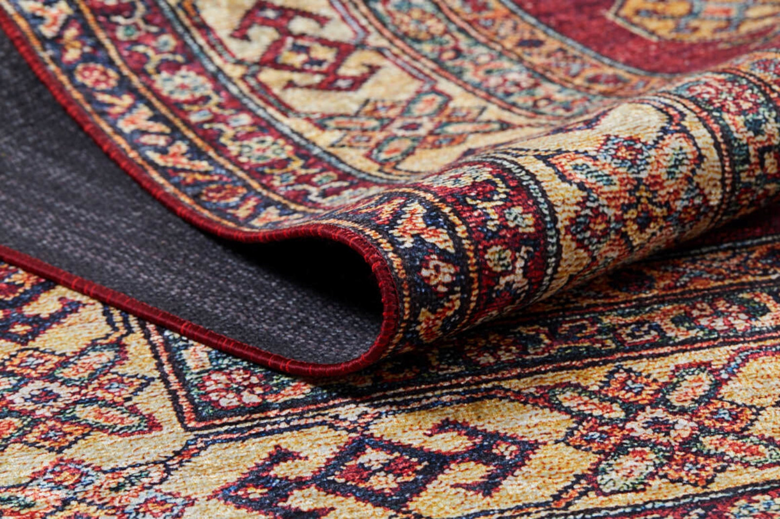 Red Geometric Area Rug | Stylish Area Rug with Digital Printed Carpet & Non Slip Backing
