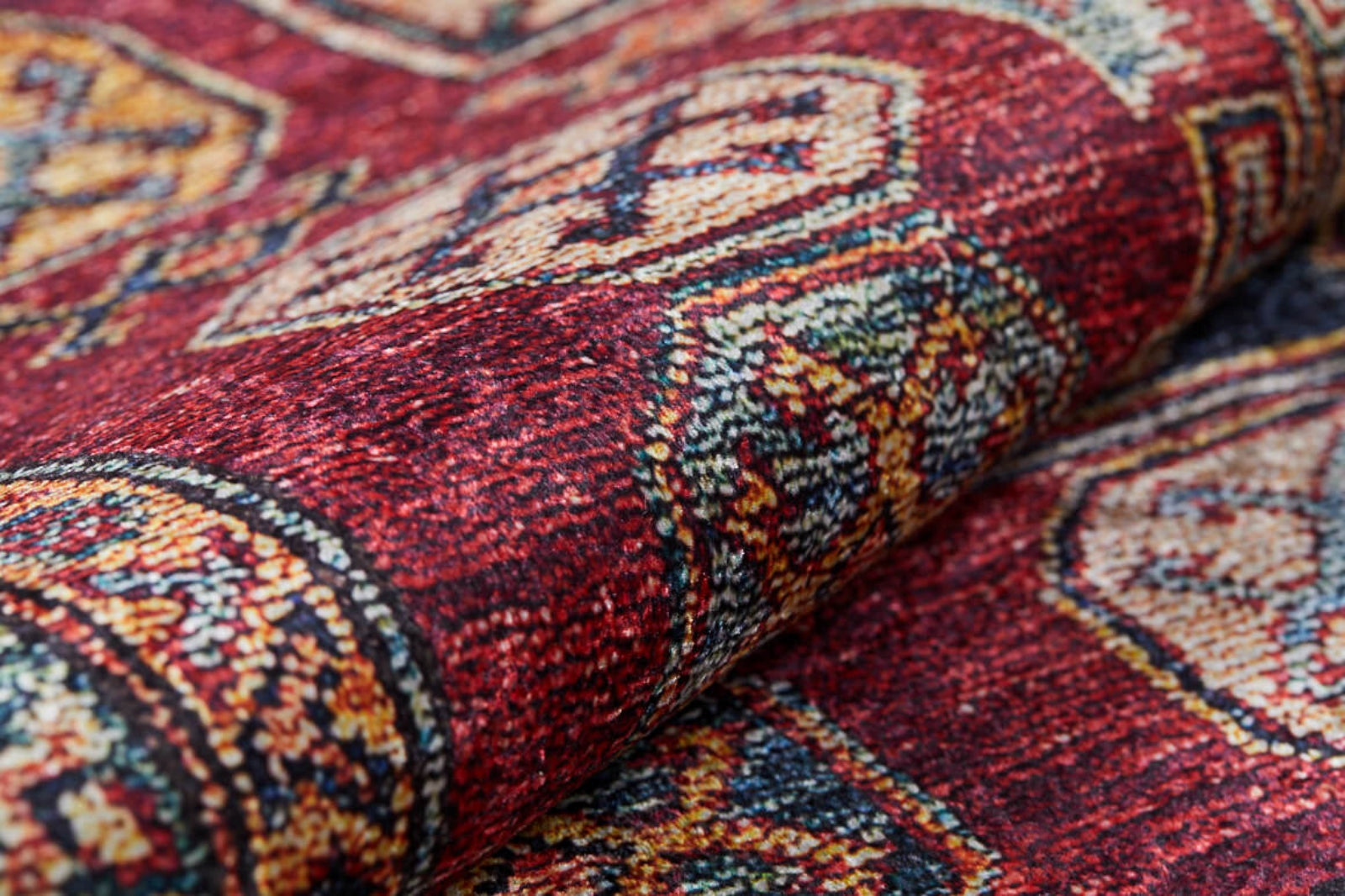 Red Geometric Area Rug | Stylish Area Rug with Digital Printed Carpet & Non Slip Backing