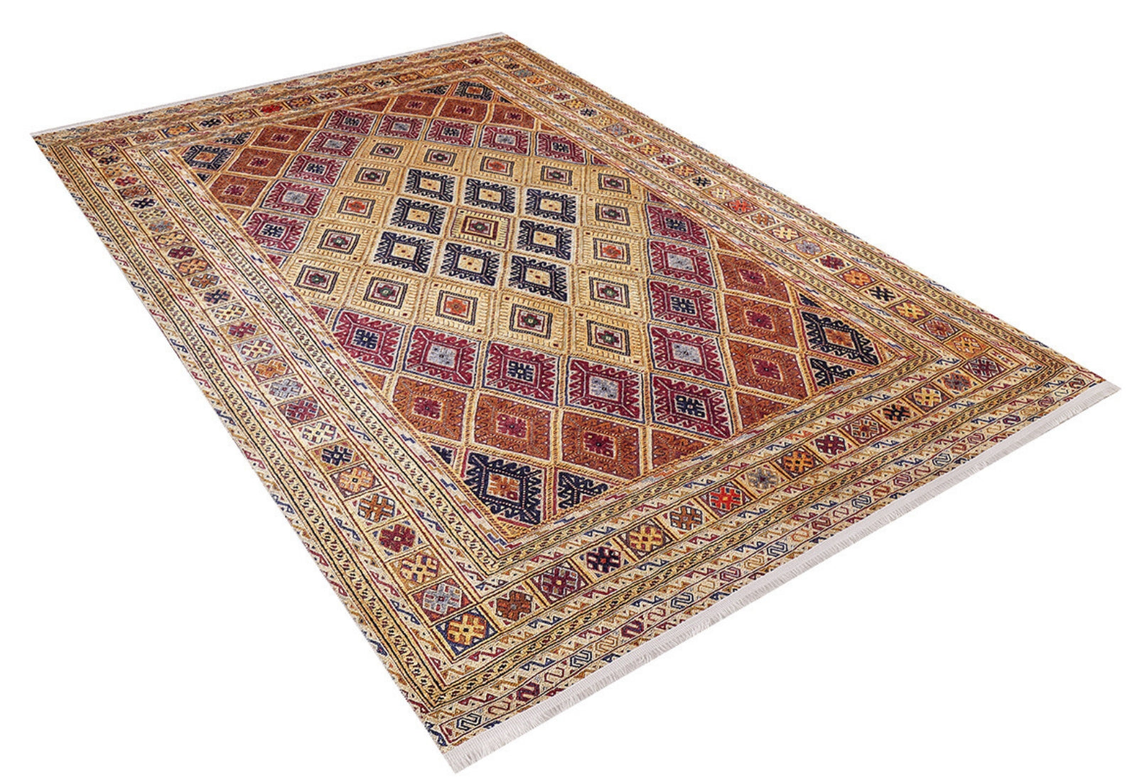Orange Geometric Area Rug - Digital Print Non Slip Washable Carpet for Living Room
