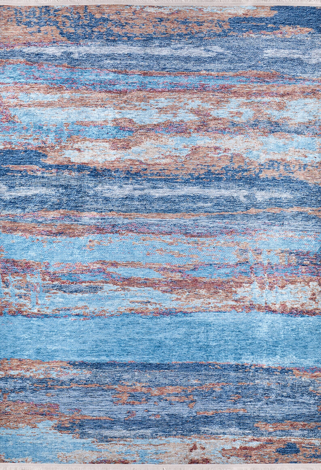 Modern Digital Area Rug – Blue Digital Print Carpet, Non Slip, Antibacterial