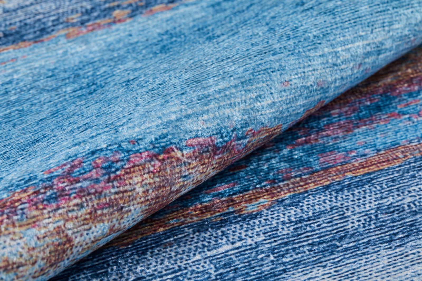 Modern Digital Area Rug – Blue Digital Print Carpet, Non Slip, Antibacterial