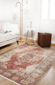 Vintage Area Rug – Brown Digital Print Carpet | Antibacterial, Non Slip, Washable