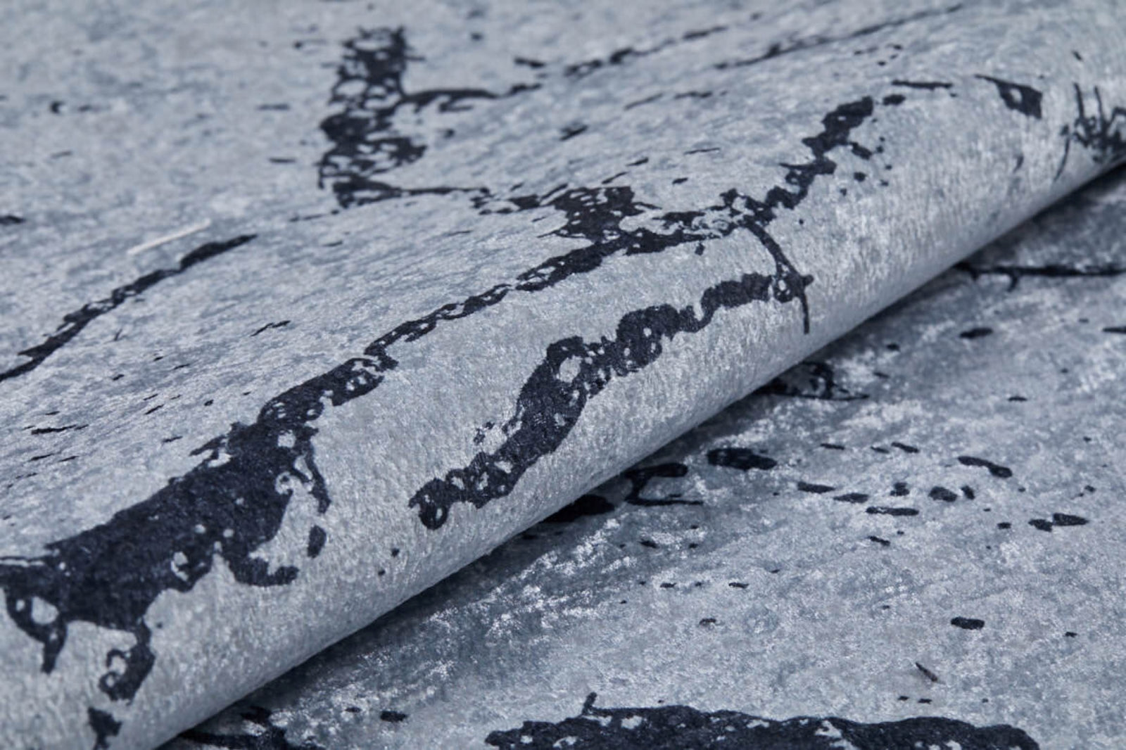 Modern Area Rug - Grey Digital Print Carpet | Non Slip, Antibacterial, Washable Floor Rug
