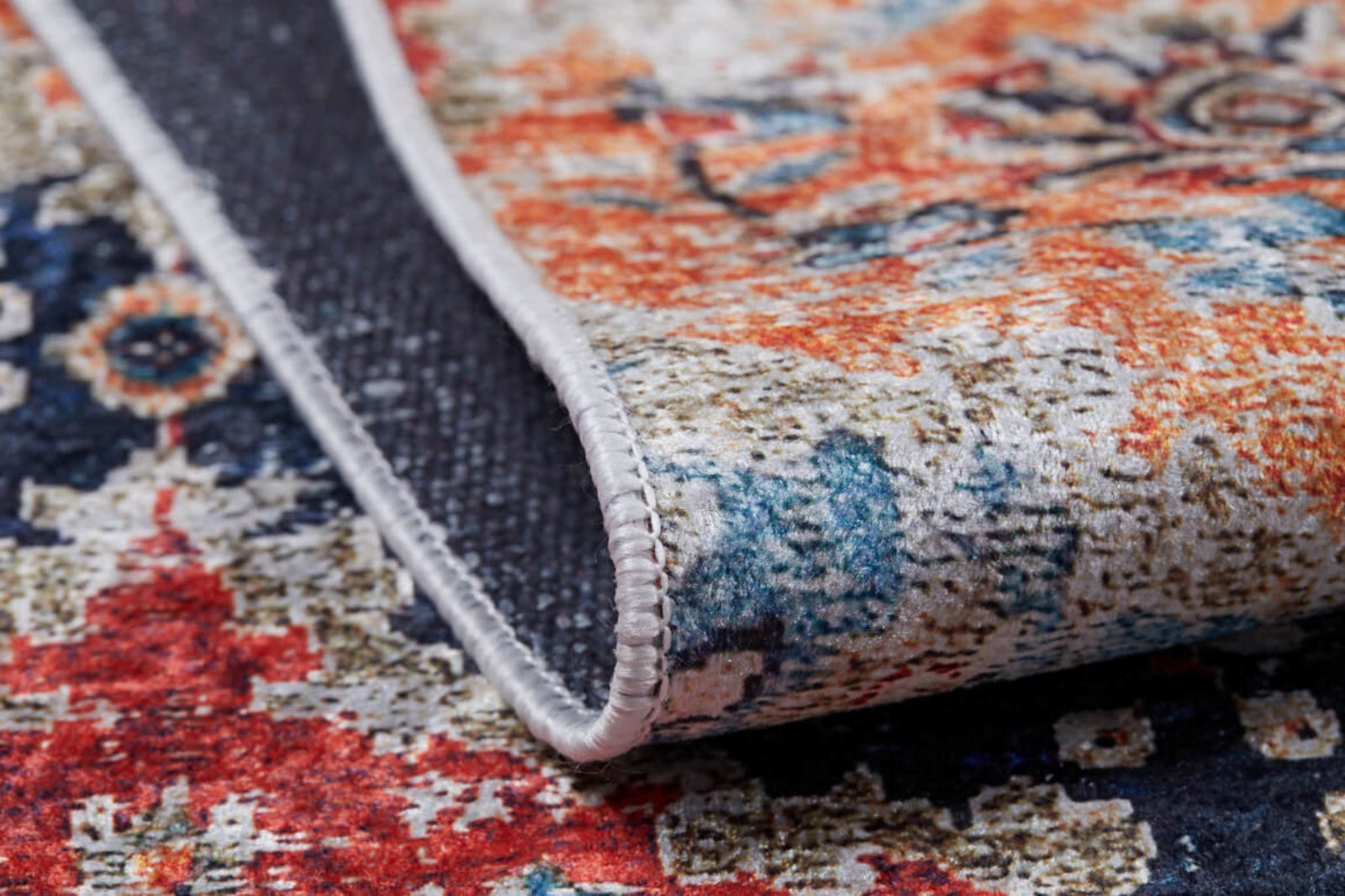 Orange Area Rug - Classic Style Rug With Modern Digital Print & Non Slip Backing
