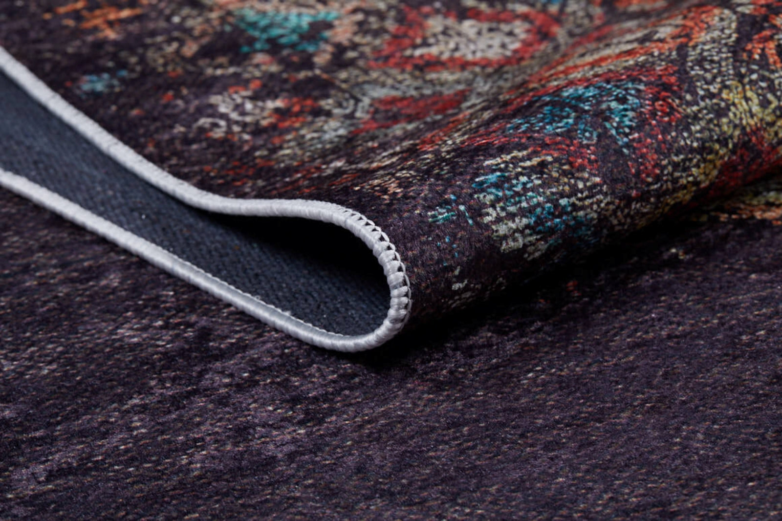 Vintage Area Rug - Brown Digital Print Carpet | Non Slip Washable Rug