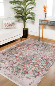 Beige Vintage Area Rug – Non Slip Carpet | Digital Print, Antibacterial, Washable