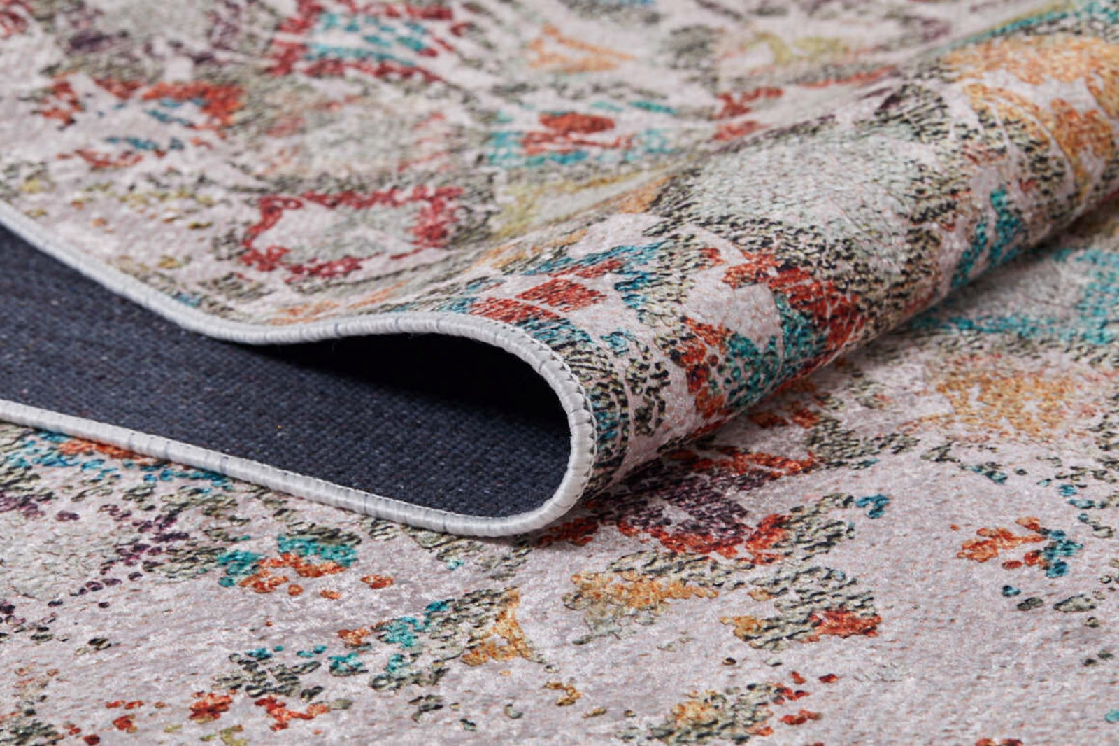 Beige Vintage Area Rug – Non Slip Carpet | Digital Print, Antibacterial, Washable