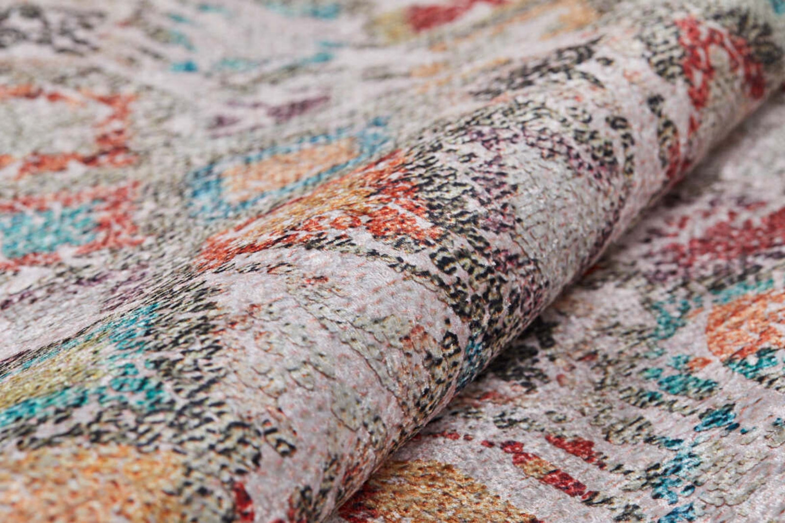 Beige Vintage Area Rug – Non Slip Carpet | Digital Print, Antibacterial, Washable