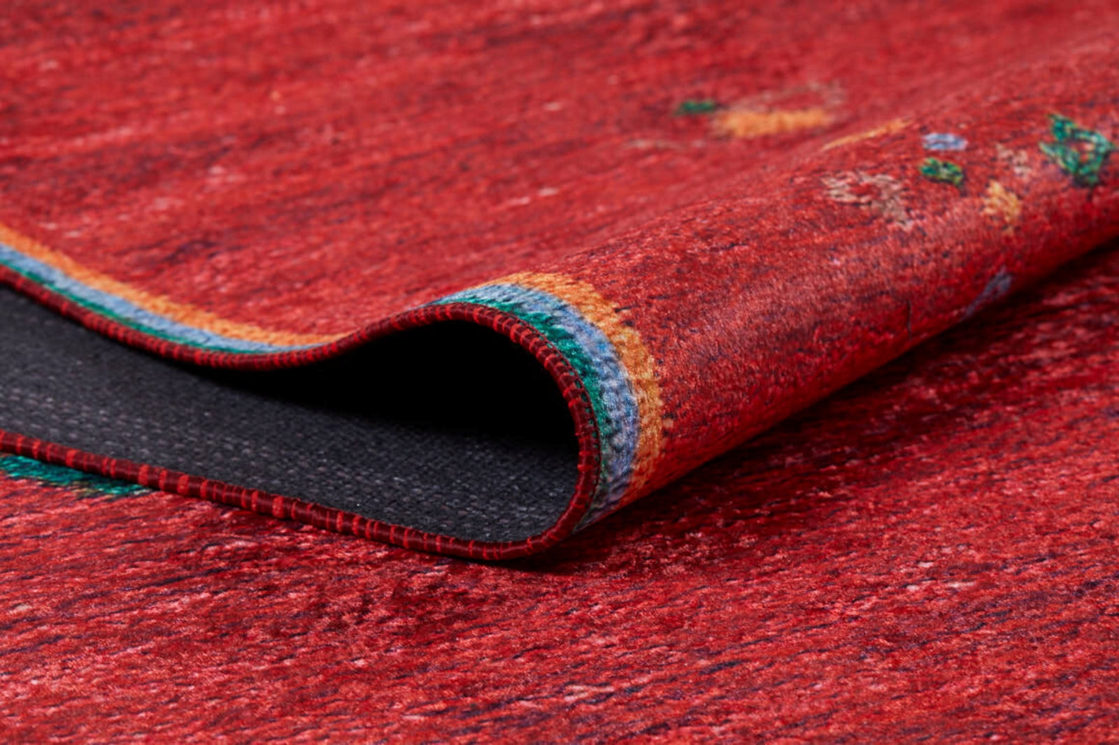 Modern Digital Area Rug - Red Area Rug with Non Slip Backing & Antibacterial Carpet