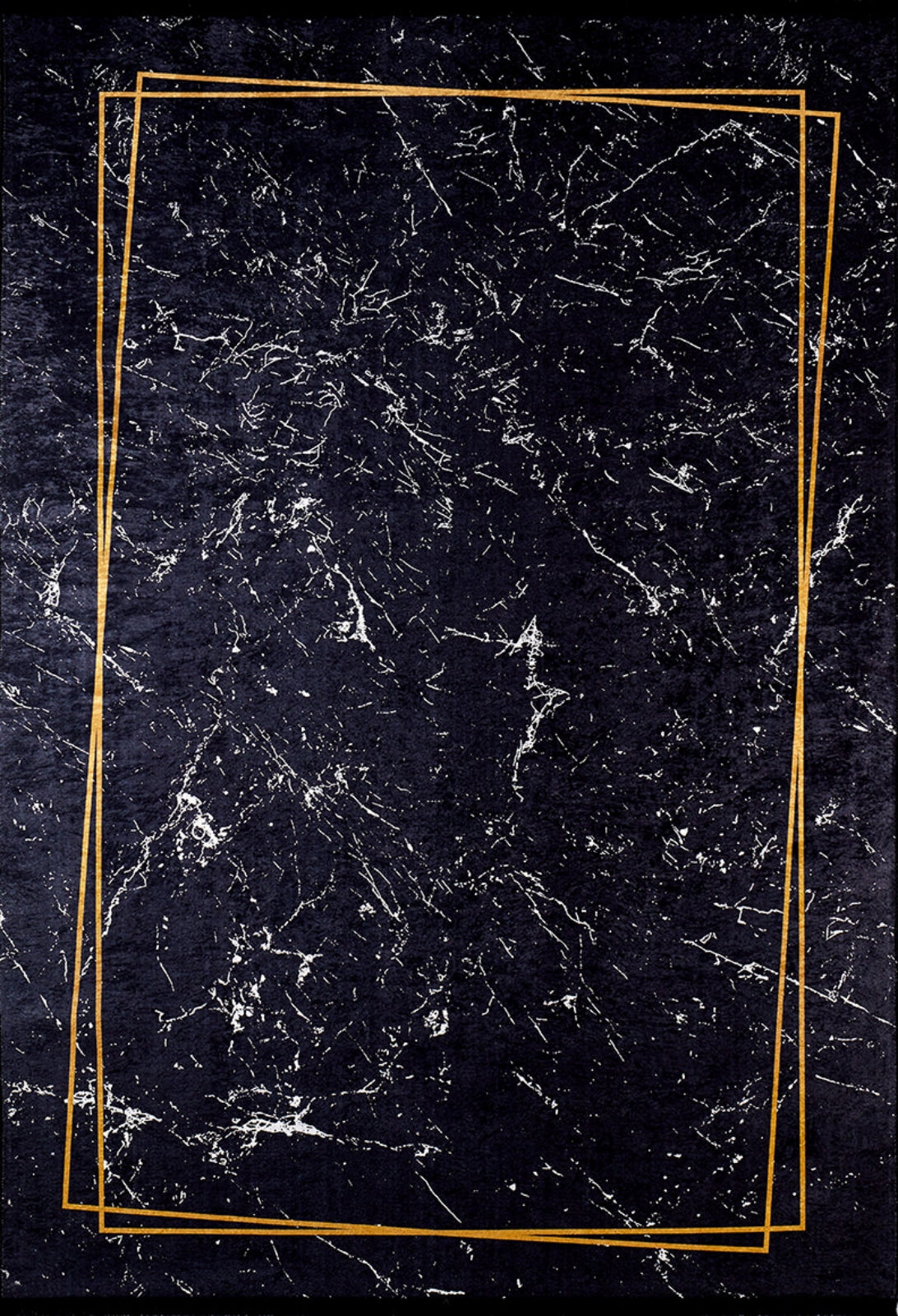 Digital Print Area Rug – Black Frame Stylish Carpet, Antibacterial & Non Slip