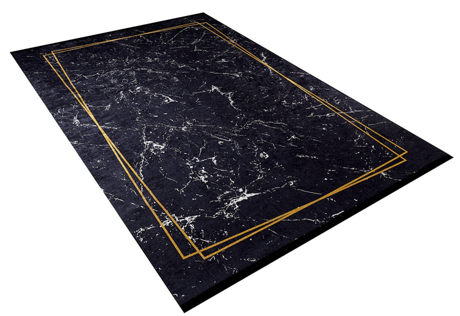 Digital Print Area Rug – Black Frame Stylish Carpet, Antibacterial & Non Slip