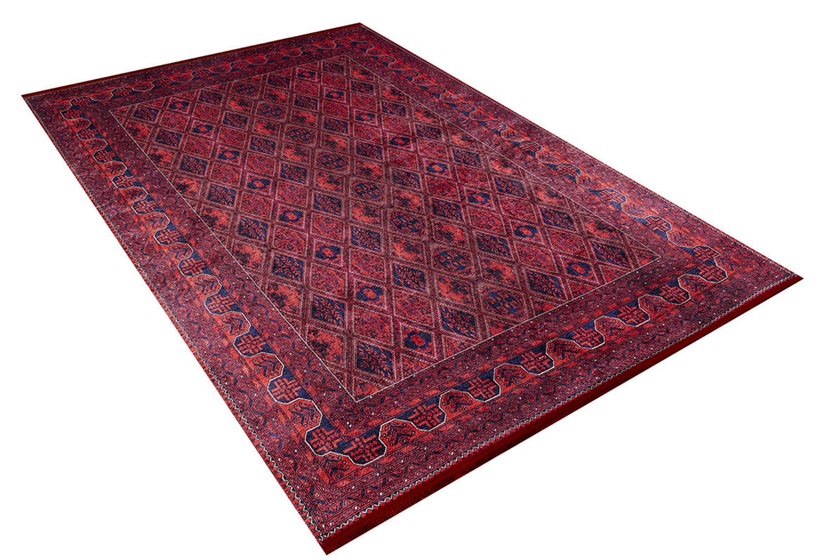 Classic Area Rug – Red Digital Print Rug With Antibacterial, Non Slip Backing