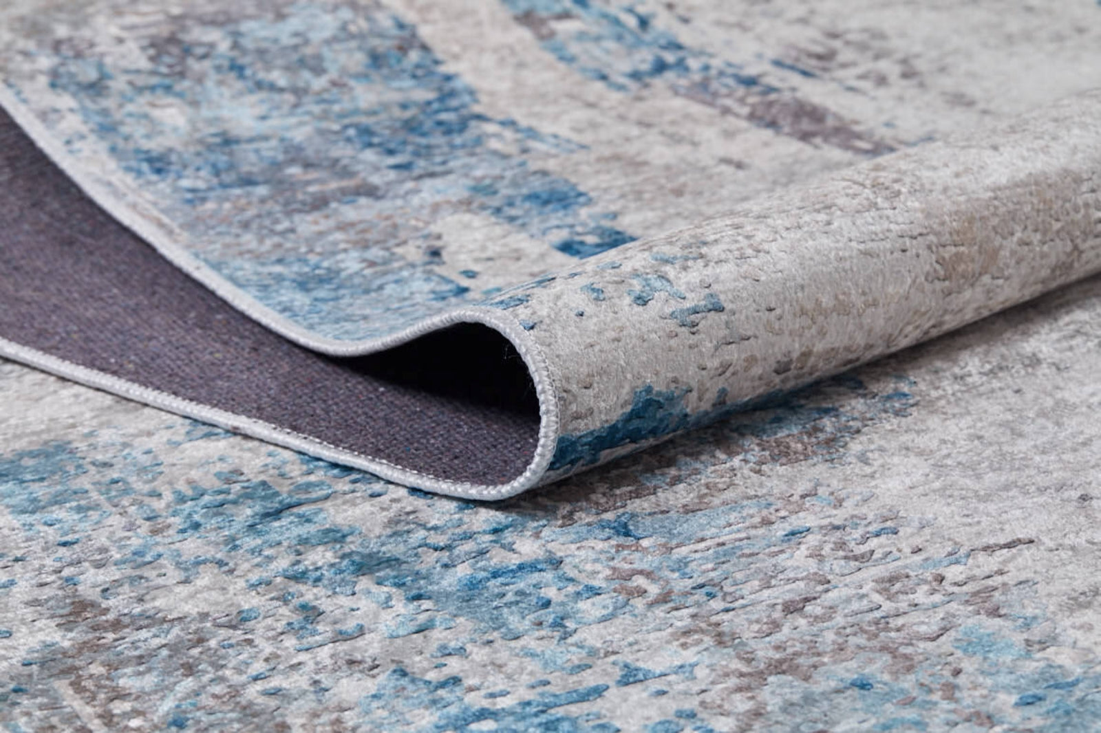 Modern Area Rug – Grey Digital Print Carpet | Non Slip, Antibacterial, Allergy Friendly