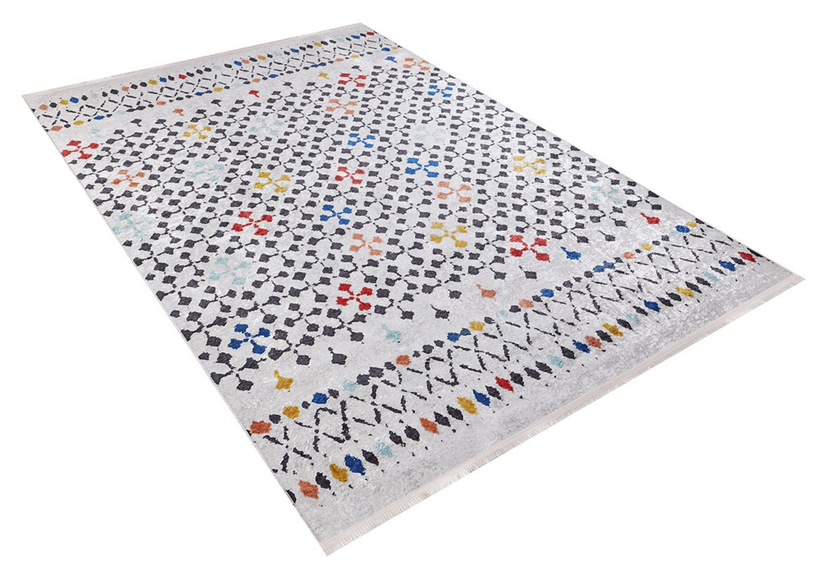 Modern Digital Print Rug - White Area Rug Non Slip Washable Carpet