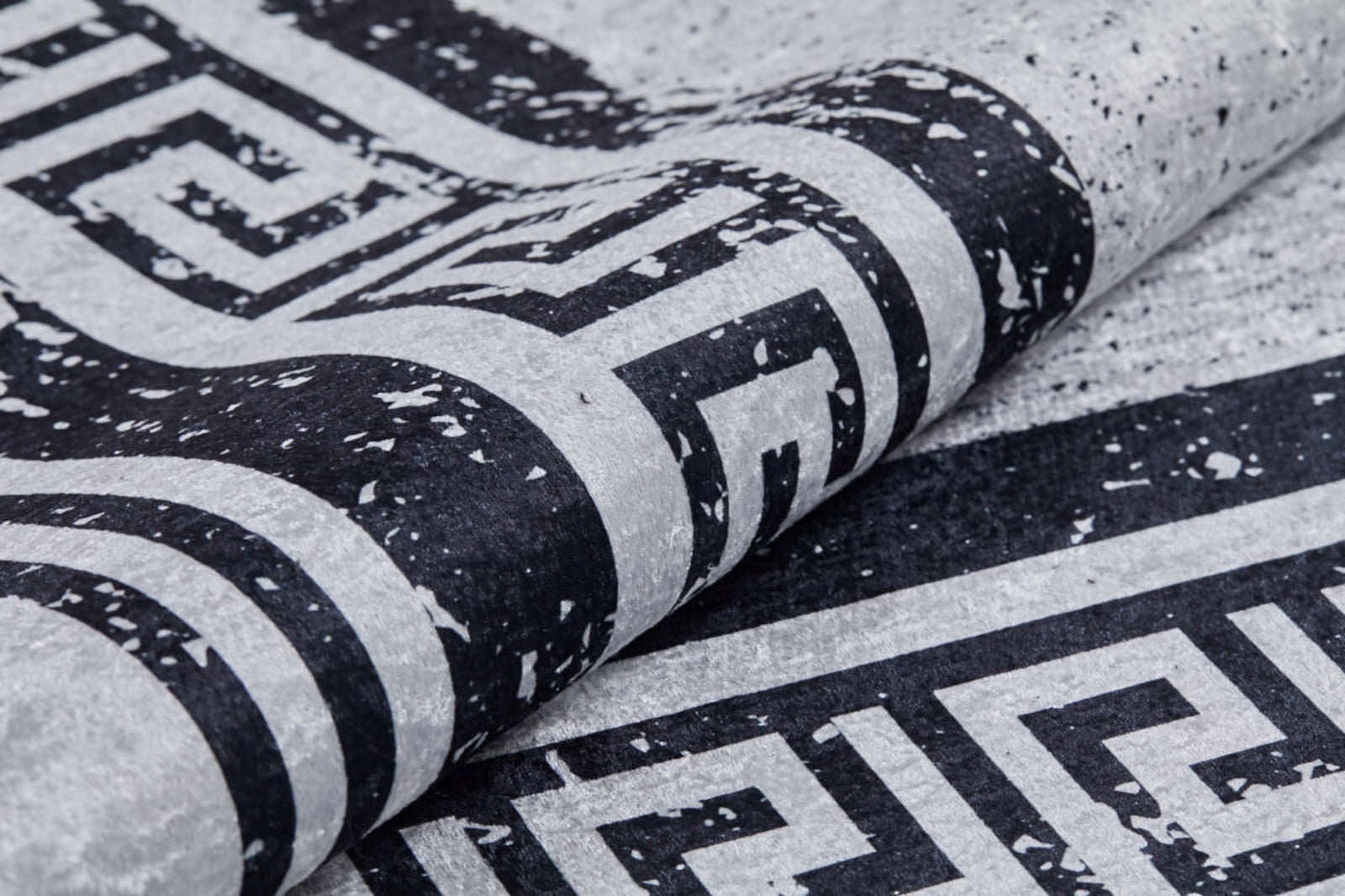 Digital Print Area Rug - Grey Frame Style Non Slip Antibacterial Carpet