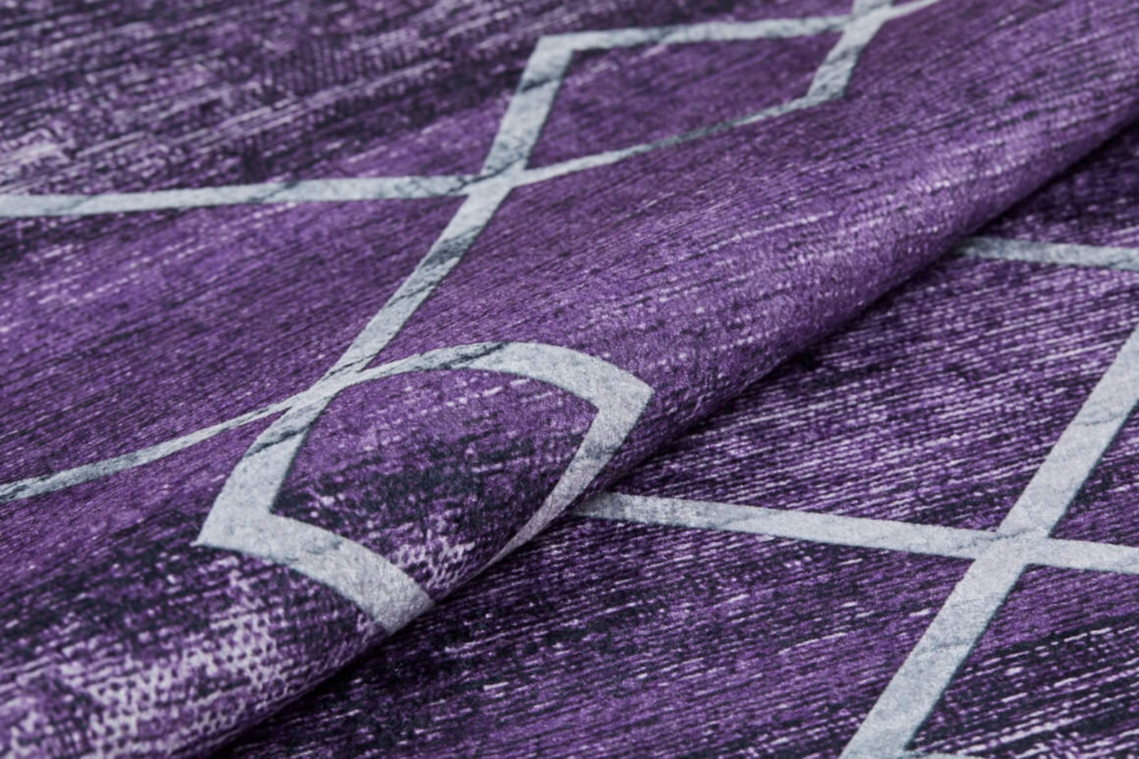 Purple Geometric Area Rug - Digital Print Non Slip Modern Floor Carpet