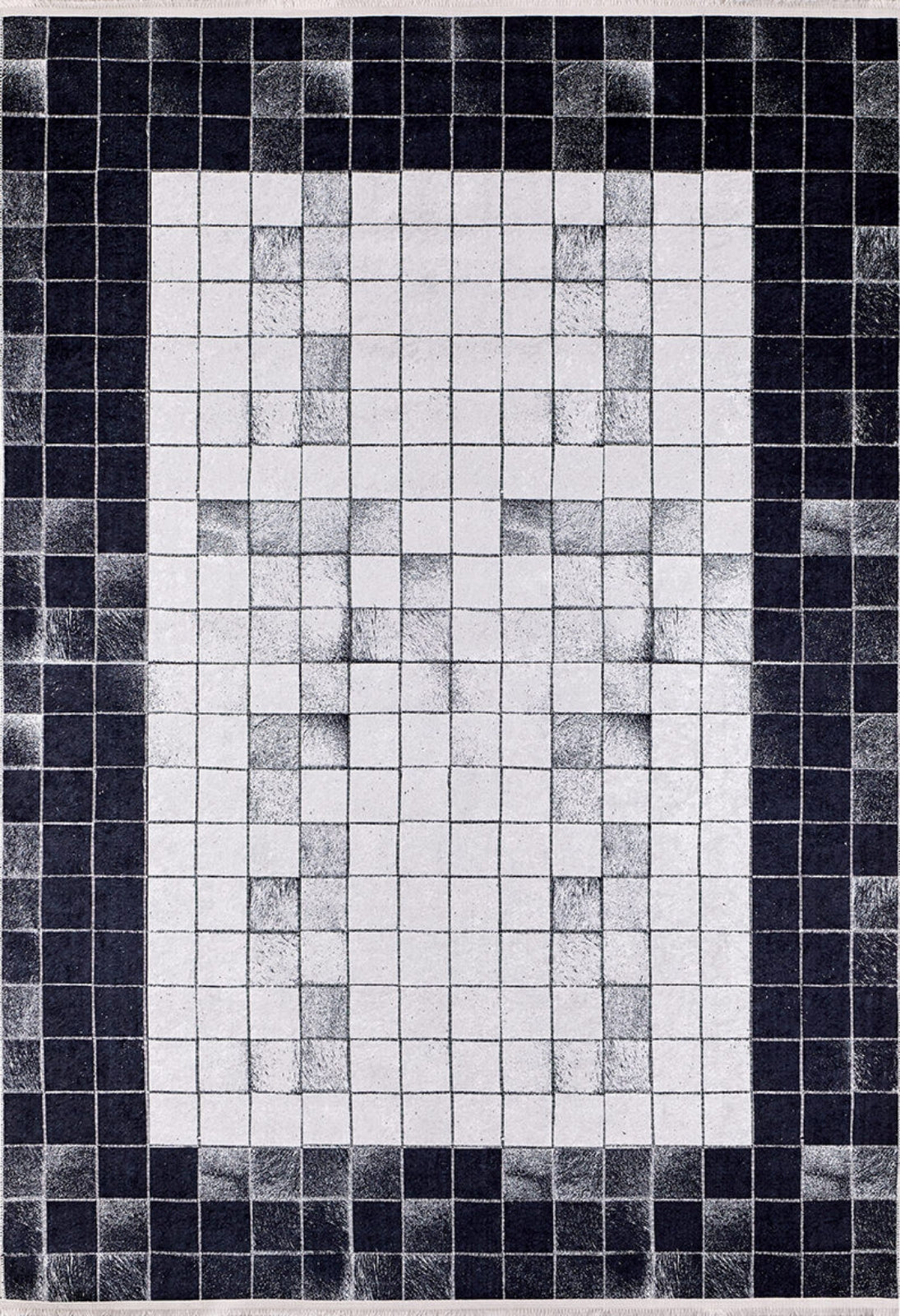 Grey Geometric Area Rug - Digital Print Rug | Non Slip, Antibacterial Carpet