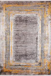 Suya Brown Frame Digital Print Area Rug
