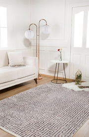 Beige Geometric Area Rug – Digital Print Rug | Antibacterial, Non-Slip Carpet