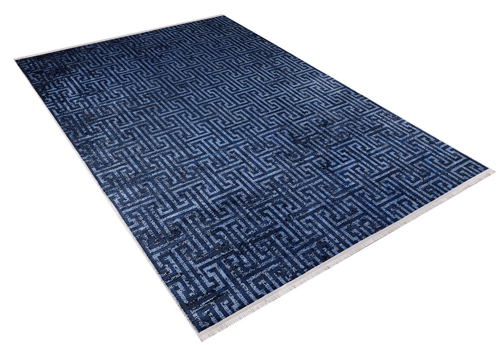 Navy Geometric Area Rug | Antibacterial Carpet, Digital Design Carpet for Home Decor